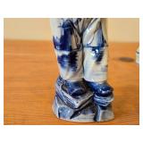 Vintage Water Boy theme Ceramic Figurine Set of 2 / Delft style