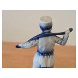 Vintage Water Boy theme Ceramic Figurine Set of 2 / Delft style