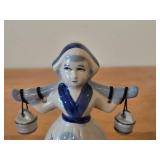 Vintage Water Boy theme Ceramic Figurine Set of 2 / Delft style