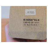 Vintage Norse God Odin theme Authentic Handcarved Hand-painted Wooden Figurine by Henning Engelson (Norway)