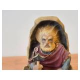 Vintage Norse God Tor theme Authentic Handcarved Hand-painted Wooden Figurine by Henning Engelson (Norway)