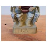 Vintage Norse God Tor theme Authentic Handcarved Hand-painted Wooden Figurine by Henning Engelson (Norway)