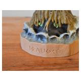 Vintage Legendary Sea Spirit Draugen (from Norwegian Folklore) theme Authentic Handcrafted Hand carved Wooden Collectible Figurine by Henning Engelson (Norway)