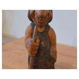 Vintage Troll theme by Anton Sveen Hand Carved Birch Wood Figurine (Norway)