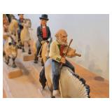 Complete Collection of 11 Authentic Hand Carved Handpainted Wooden Figurines os Traditional Norwegian Wedding Entourage on Horseback by Henning Engelsen of Norway