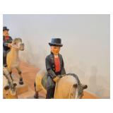 Complete Collection of 11 Authentic Hand Carved Handpainted Wooden Figurines os Traditional Norwegian Wedding Entourage on Horseback by Henning Engelsen of Norway