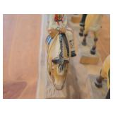 Complete Collection of 11 Authentic Hand Carved Handpainted Wooden Figurines os Traditional Norwegian Wedding Entourage on Horseback by Henning Engelsen of Norway