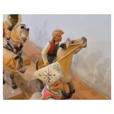 Complete Collection of 11 Authentic Hand Carved Handpainted Wooden Figurines os Traditional Norwegian Wedding Entourage on Horseback by Henning Engelsen of Norway