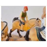 Complete Collection of 11 Authentic Hand Carved Handpainted Wooden Figurines os Traditional Norwegian Wedding Entourage on Horseback by Henning Engelsen of Norway