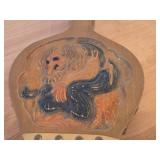 Vintage Wood and Leather Fireplace Bellows Featuring Hand Carved Troll and Copper Tip