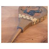 Vintage Wood and Leather Fireplace Bellows Featuring Hand Carved Troll and Copper Tip