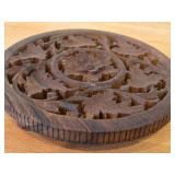 Hand Carved Rosewood Trivet (India) #283