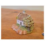 Hand Sculpted and Hand-painted Cottage Figurine Set of 3 - Sorlandshus by Petter - Lillesand Design (1992) (Lilliesand Norway)