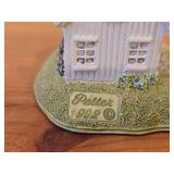 Hand Sculpted and Hand-painted Cottage Figurine Set of 3 - Sorlandshus by Petter - Lillesand Design (1992) (Lilliesand Norway)