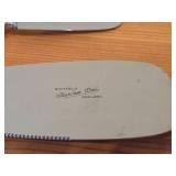 French Ivory Handled Stainless Steel Flatware - Salt and Pepper Shakers, Cake Server, Butter Knife, Knives (x2), Olive Forks (x2) by Sheffield (England)