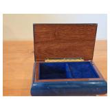Vintage Water Music Laquer Finish Inlaid Wood Music Box by Splendid (New York)