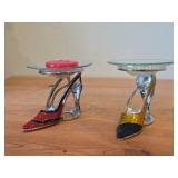 Lot of (2) High Heel Shoe theme Tea Light Candleholders