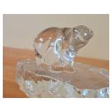 Polar Bear theme Scandinavian Crystal Figurine by Willy Johanson for Hadeland Glasswerk