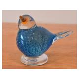 Vintage Blue Bird theme Art Glass Figurine