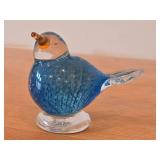 Vintage Blue Bird theme Art Glass Figurine