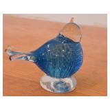 Vintage Blue Bird theme Art Glass Figurine