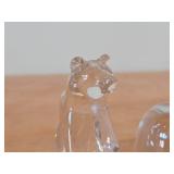 Lot of (2) Owl and Polar Bear theme Crystal Figurines by Hadeland Glasswerk