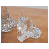 Lot of (2) Cat theme Clear Glass Figurines