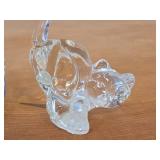 Lot of (2) Cat theme Clear Glass Figurines
