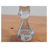 Lot of (2) Cat theme Clear Glass Figurines