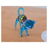 Lot of (2) Glass Art - Blown Glass Cat and Glass Polar Bear