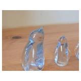 Lot of (3) Penguin theme Hand-Blown Crystal Figurines (Norway)