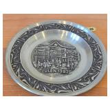 7 1/2' Christmas theme Pewter Collector's Plate by Astri Holthe (1982) (Norway)