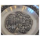 7 1/2' Christmas theme Pewter Collector's Plate by Astri Holthe (1982) (Norway)