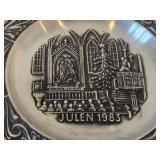 7 1/2' Christmas theme Pewter Collector's Plate by Astri Holthe (1983) (Norway)