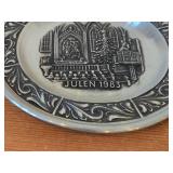 7 1/2' Christmas theme Pewter Collector's Plate by Astri Holthe (1983) (Norway)