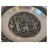 7 1/2' Christmas theme Pewter Collector's Plate by Astri Holthe (1984) (Norway)