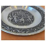 7 1/2' Christmas theme Pewter Collector's Plate by Astri Holthe (1984) (Norway)