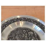 7 1/2' Christmas theme Pewter Collector's Plate by Astri Holthe (1989) (Norway)