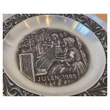 7 1/2' Christmas theme Pewter Collector's Plate by Astri Holthe (1989) (Norway)
