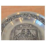 7 1/2' Christmas theme Pewter Collector's Plate by Astri Holthe (1993) (Norway)