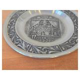7 1/2' Christmas theme Pewter Collector's Plate by Astri Holthe (1993) (Norway)