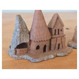 Lot of (2) Vintage Cork Miniature Model Town Streetscapes