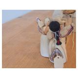 Lot of (4) Vintage Folk Art theme Authentic Hand Made Corn Husk Dolls