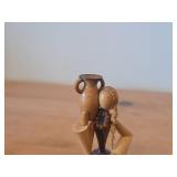 Vintage Polish Folk Art theme Hand Carved Wood Figurine by S. Sitarski & J. Fedorowicz (Poland)