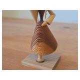 Vintage Polish Folk Art theme Hand Carved Wood Figurine by S. Sitarski & J. Fedorowicz (Poland)