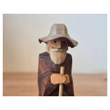 Vintage Shepherd with Hat and Staff Hand Carved German & Creche Figurine by Hermann Meyer