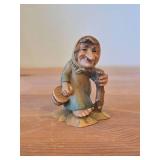 Vintage Little Folks of the Salvans Collection Gnome theme The Ale Woman Hand Carved Wood Figurine by Anri (Italy)