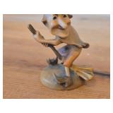Vintage Happy Witch theme Hand Carved Wood Figurine by Anri (Italy)
