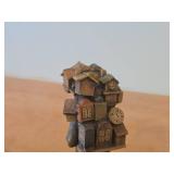 Vintage The Clock Peddler Hand Carved Wood Figurine by Anri (Italy)