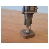 Vintage The Clock Peddler Hand Carved Wood Figurine by Anri (Italy)